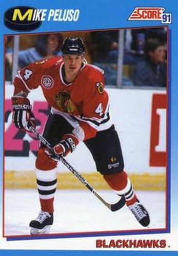 #529 Mike Peluso - Chicago Blackhawks - 1991-92 Score Canadian Bilingual Hockey
