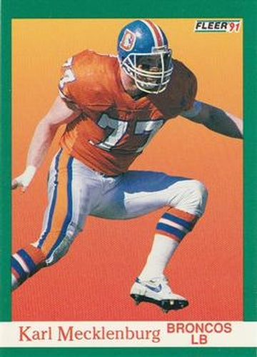 #52 Karl Mecklenburg - Denver Broncos - 1991 Fleer Football