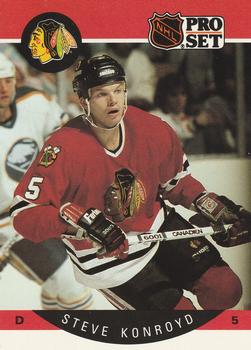 #52 Steve Konroyd - Chicago Blackhawks - 1990-91 Pro Set Hockey