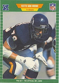 #52 Keith Van Horne - Chicago Bears - 1989 Pro Set Football