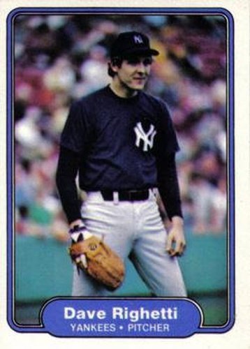 #52 Dave Righetti - New York Yankees - 1982 Fleer Baseball