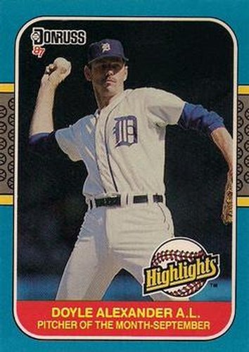 #52 Doyle Alexander - Detroit Tigers - 1987 Donruss Highlights Baseball