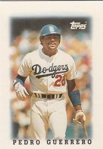 #52 Pedro Guerrero - Los Angeles Dodgers - 1988 Topps Major League Leaders Minis Baseball