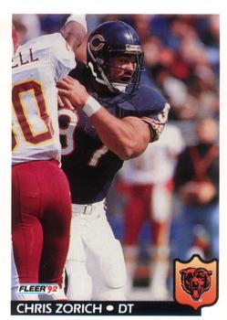 #52 Chris Zorich - Chicago Bears - 1992 Fleer Football