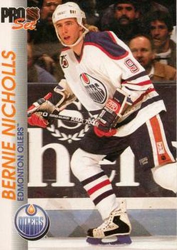 #52 Bernie Nicholls - Edmonton Oilers - 1992-93 Pro Set Hockey