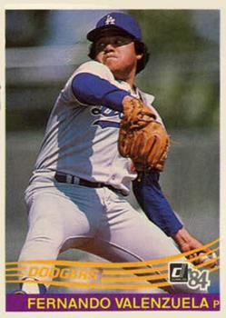 #52 Fernando Valenzuela - Los Angeles Dodgers - 1984 Donruss Baseball