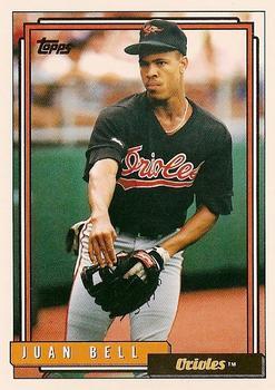 #52 Juan Bell - Baltimore Orioles - 1992 Topps Baseball