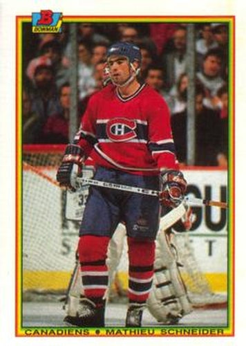 #52 Mathieu Schneider - Montreal Canadiens - 1990-91 Bowman Hockey