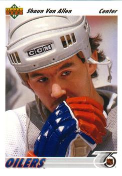#52 Shaun Van Allen - Edmonton Oilers - 1991-92 Upper Deck Hockey