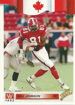 #52 Will Johnson - Calgary Stampeders - 1992 All World CFL Football
