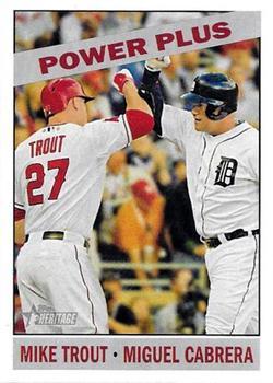 #52 Mike Trout / Miguel Cabrera - Los Angeles Angels / Detroit Tigers - 2015 Topps Heritage Baseball