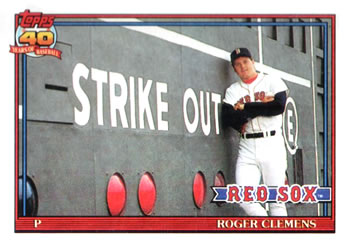 #530 Roger Clemens - Boston Red Sox - 1991 Topps Baseball