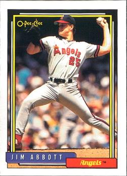 #530 Jim Abbott - California Angels - 1992 O-Pee-Chee Baseball