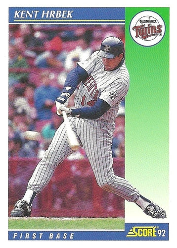 #530 Kent Hrbek - Minnesota Twins - 1992 Score Baseball