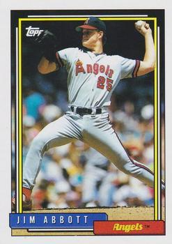 #530 Jim Abbott - California Angels - 1992 Topps Baseball