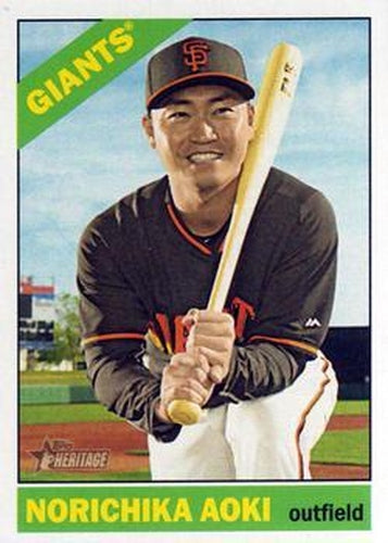 #530 Norichika Aoki - San Francisco Giants - 2015 Topps Heritage Baseball