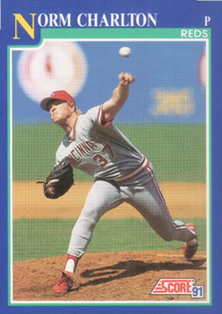 #530 Norm Charlton - Cincinnati Reds - 1991 Score Baseball