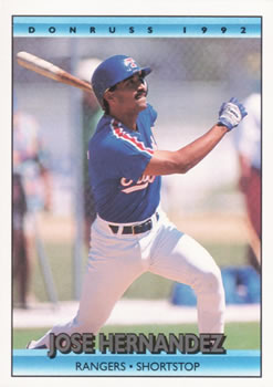 #530 Jose Hernandez - Texas Rangers - 1992 Donruss Baseball