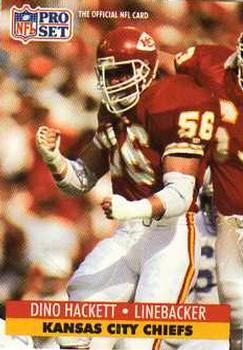 #532 Dino Hackett - Kansas City Chiefs - 1991 Pro Set Football