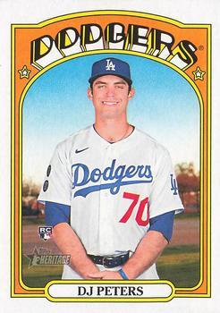 #532 DJ Peters - Los Angeles Dodgers - 2021 Topps Heritage Baseball