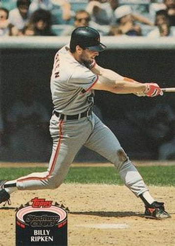 #533 Billy Ripken - Baltimore Orioles - 1992 Stadium Club Baseball