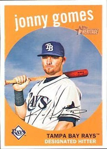 #533 Jonny Gomes - Tampa Bay Rays - 2008 Topps Heritage Baseball