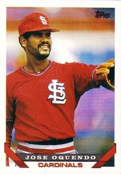 #535 Jose Oquendo - St. Louis Cardinals - 1993 Topps Baseball