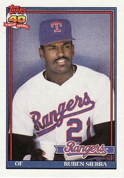 #535 Ruben Sierra - Texas Rangers - 1991 Topps Baseball
