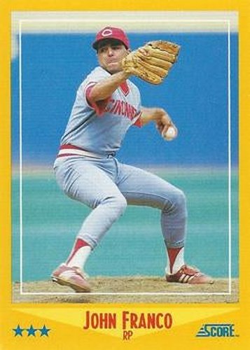 #535 John Franco - Cincinnati Reds - 1988 Score Baseball