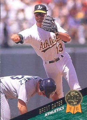 #536 Brent Gates - Oakland Athletics - 1993 Leaf Baseball