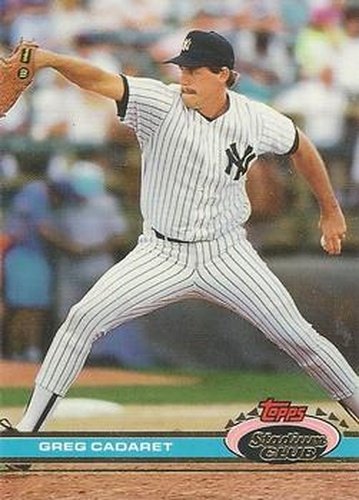 #536 Greg Cadaret - New York Yankees - 1991 Stadium Club Baseball