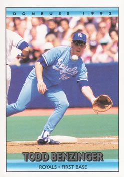 #536 Todd Benzinger - Kansas City Royals - 1992 Donruss Baseball