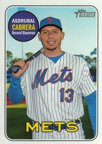#536 Asdrubal Cabrera - New York Mets - 2018 Topps Heritage Baseball