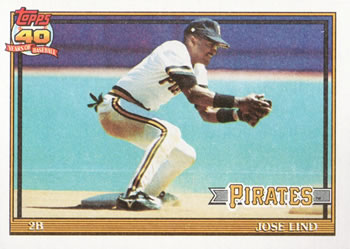 #537 Jose Lind - Pittsburgh Pirates - 1991 Topps Baseball