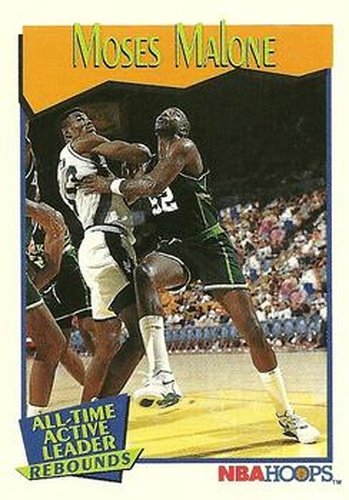 #537 Moses Malone - Milwaukee Bucks - 1991-92 Hoops Basketball
