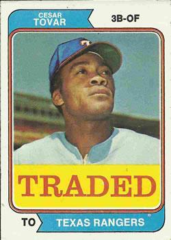 #538T Cesar Tovar - Texas Rangers - 1974 Topps - Traded Baseball