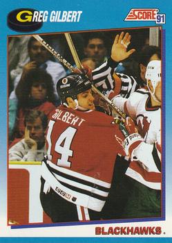 #539 Greg Gilbert - Chicago Blackhawks - 1991-92 Score Canadian Bilingual Hockey