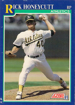 #539 Rick Honeycutt - Oakland Athletics - 1991 Score Baseball