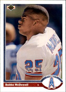 #539 Bubba McDowell - Houston Oilers - 1991 Upper Deck Football