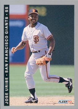 #539 Jose Uribe - San Francisco Giants - 1993 Fleer Baseball