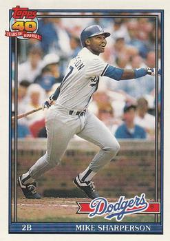 #53 Mike Sharperson - Los Angeles Dodgers - 1991 O-Pee-Chee Baseball