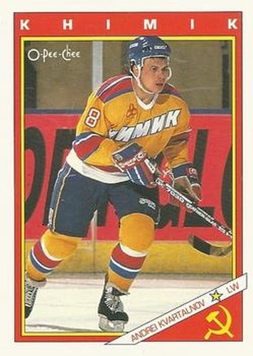 #53R Andrei Kvartalnov - Khimik Voskresensk - 1991-92 O-Pee-Chee Hockey - Sharks & Russians