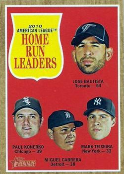 #53 Jose Bautista / Paul Konerko / Miguel Cabrera / Mark Teixeira - Toronto Blue Jays / Chicago White Sox / Detroit Tigers / New York Yankees - 2011 Topps Heritage Baseball