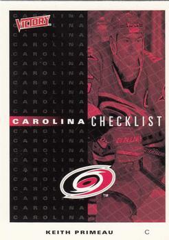 #53 Hurricanes Checklist - Carolina Hurricanes - 1999-00 Upper Deck Victory Hockey