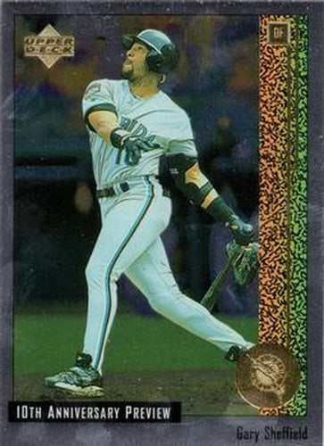 #53 Gary Sheffield - Florida Marlins - 1998 Upper Deck - 10th Anniversary Preview Baseball