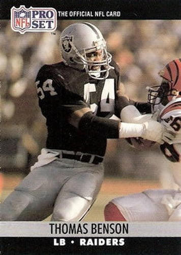 #540 Thomas Benson - Los Angeles Raiders - 1990 Pro Set Football