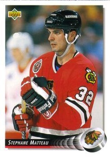 #540 Stephane Matteau - Chicago Blackhawks - 1992-93 Upper Deck Hockey