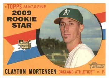 #541 Clayton Mortensen - Oakland Athletics - 2009 Topps Heritage Baseball