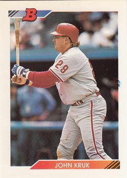 #541 John Kruk - Philadelphia Phillies - 1992 Bowman Baseball