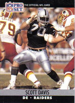 #542 Scott Davis - Los Angeles Raiders - 1990 Pro Set Football